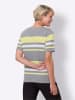 Sieh an! Kurzarm-Shirt in grau-meliert-zitrone-gestreift