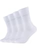 camano Baumwolle Unisex-Socken 4 Paar ca-soft in weiß