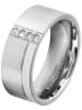 Adeliás Damen Ring aus Edelstahl mit Strass Steinchen in silber
