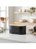 relaxdays Brotkasten in Schwarz - (B)34 x (H)15,5 x (T)18,5 cm