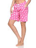 NORMANN Damen Shorty Schlafanzug Pyjama Hose kurz Mix & Match in pink