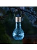 MARELIDA LED Solar Glühbirne Crackle Bruchglasoptik H: 17cm in blau
