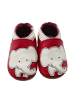 Yihakids Leder-Krabbelschuhe "Elefanten" in Rot
