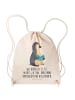 Mr. & Mrs. Panda Rucksack Beutel Pinguin Buch mit Spruch in Creme