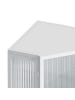 ABRIHOME Eckschrank in Weiß 80 cm mit 2 Glastüren und Ablageböden