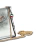 Florence Leder Umhängetasche Florence Tasche silber metallic ca. 13cm