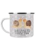Mr. & Mrs. Panda Camping Emaille Tasse Schnecken Liebe mit Spruch in Grau Pastell