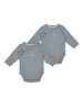 Sterntaler Set Bodys 2er-Pack DINO Rexi in blaugrau