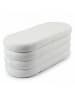 relaxdays Sitzbank in Weiß - (B)110 x (H)42 x (T)45 cm