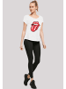 F4NT4STIC Long Cut T-Shirt The Rolling Stones Zunge in weiß