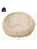 Pawhut Rattan Katzenkorb Beige Metalldraht