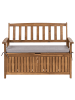 Beliani Gartenbank SOVANA in Braun/Grau - (W) 120 x (H) 91 x (L) 60 cm