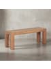 KADIMA DESIGN Sitzbank Massivholz | Akazie, 120x45x35cm, Landhaus-Stil in Beige