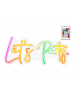 MARELIDA LED NEON Schild Lets Party Leuchtschriftzug für Bar USB Fernb. L: 41cm