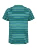 elkline Streifen T-Shirt Hannes in blue coral - trekking green