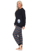 NORMANN Interlock Schlafanzug langarm Bündchen Tiermotiv - 87327 in schwarz
