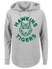F4NT4STIC Oversized Hoodie Stranger Things Hawkins Tigers Netflix TV Series in grau
