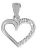 Adeliás Damen Anhänger – Herzanhänger aus 925 Silber mit Zirkonia in silber
