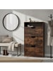 relaxdays Schuhschrank "Industrial" in Dunkelbraun - (B)80 x (H)140 x (T)24 cm