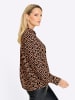 Heine Druckbluse in camel-schwarz-bedruckt