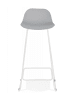 KADIMA DESIGN Barhocker Sitz 75 cm Metall Kunststoff | Zeitgenössisches Design in Grau-Weiß