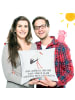 Mr. & Mrs. Panda Kissen Storch mit Spruch in Weiß
