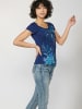 KOROSHI Kurzarm T-Shirt in blau