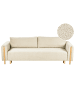 Beliani 2-Sitzer Sofa KVAM in Weiß/Braun - (W) 242 x (H) 85 x (L) 99 cm