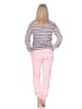 NORMANN Frottee Schlafanzug langarm Bündchen Herzmotiv in rosa1