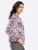 WITT WEIDEN Jacquard-Strickjacke in aubergine-ecru-gemustert