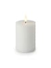 relaxdays 4 x LED Kerzen in Hellgrau - (H)13 x Ø 7,5 cm