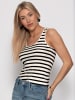 SASSYCLASSY Gestreiftes Tank Top in Offwhite