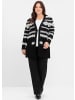 sheego Longstrickjacke in schwarz-gemustert