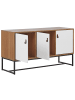 Beliani Sideboard NUEVA in Weiß/Braun/Schwarz - (W) 112 x (H) 62 x (L) 39 cm