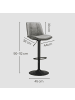 VASAGLE 2er-Set: Barhocker Monni in Grau - (B)47 x (H)(93-114) x (T)44 cm