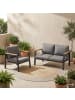 home24 Loungeset Aviel 2-teilig Kombi D in Anthrazit / Braun