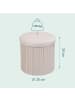 relaxdays Hocker in Creme - (H)38 x Ø 38 cm