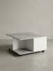 KADIMA DESIGN Design Couchtisch 70x70 Zementgrau/Weiß, Wohnzimmertisch mit 2 in Hellgrau