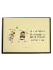 Mr. & Mrs. Panda Schreibunterlage Hummeln Kleeblatt mit Spruch in Gelb Pastell