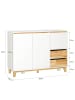 SoBuy Sideboard in Weiß und Natur - (B)120 x (H)90 x (T)40cm