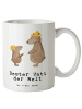 Mr. & Mrs. Panda Becher XL Bär Bester Vati der Welt mit Spruch in Weiß