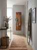 KADIMA DESIGN Wandgarderobe aus Sheesham Massivholz, Baumkanten, 6 stabile Haken