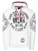 Rusty Neal Streetwear Kapuzen-Pullover mit Prints in Weiß