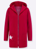 Sieh an! Longstrickjacke in rot-gemustert