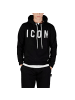 Icon Schwarz Schwarz und Weiß Baumwolle Hoodie
