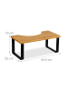 relaxdays Toilettenhocker in Natur/ Schwarz - (B)44,5 x (H)18 x (T)23 cm