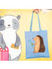 Mr. & Mrs. Panda shopping tasche Igel Blumen ohne Spruch in Sky Blue
