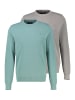 Lerros Pullover Basic in Türkis / grau
