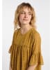 DreiMaster Vintage Damen Kleid in Dunkelgelb Mehrfarbig