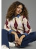 Kangaroos Strickpullover in Natur-bordeaux